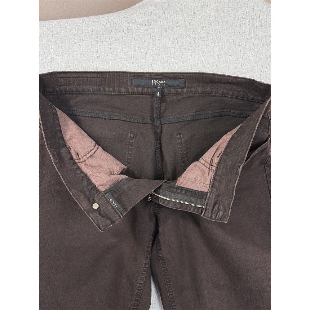Escada Sport Luca Brown Dark Wash Jeans Made In Italy EU40 US12‎ EUC - Picture 6 of 12